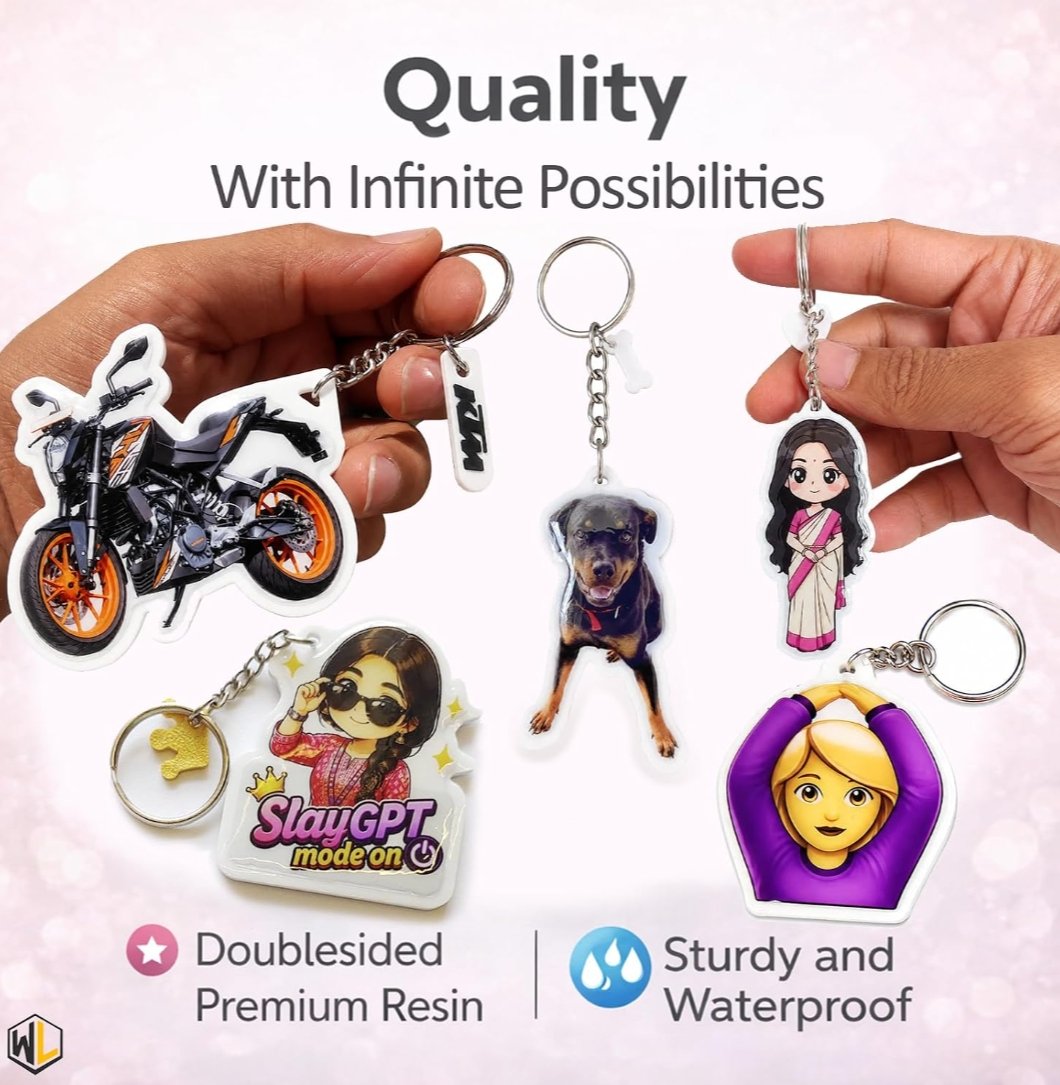 Customized Acrylic Keyring – Car, Bike, Name, Number Plate & Photo